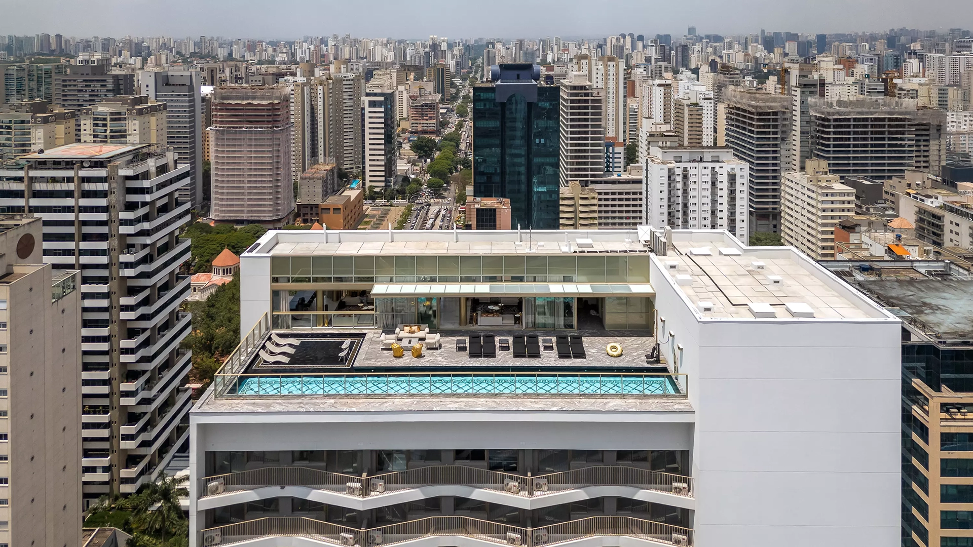 Área de lazer no rooftop